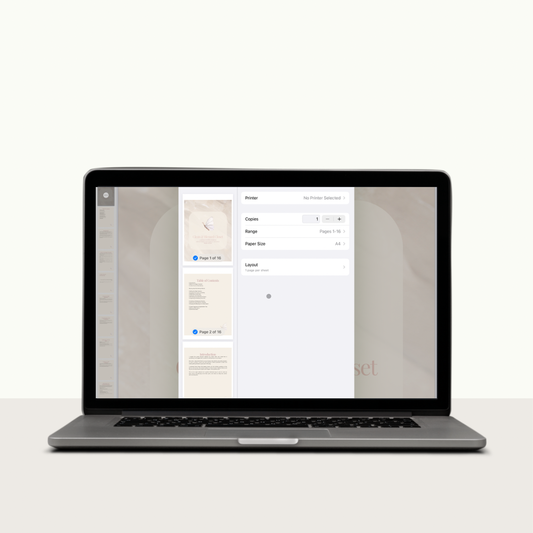 Clean & Blessed Closet — Digital Decluttering & Organizing Guide (Printable PDF)